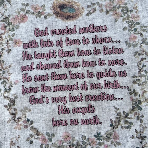 VTG 90s Hallmark God Created Mothers Sweatshirt Sz S? M? Bird Bee Butter… - Picture 5 of 12
